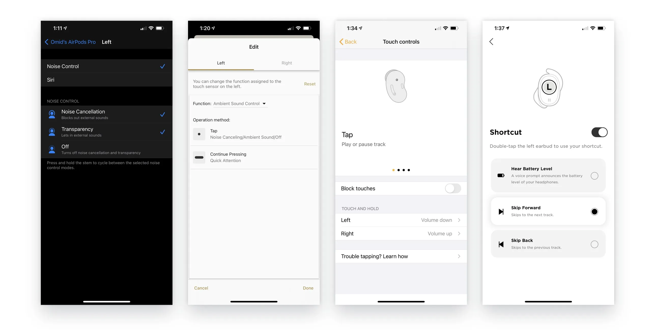 Core feature: earbud controls: Competitive Research