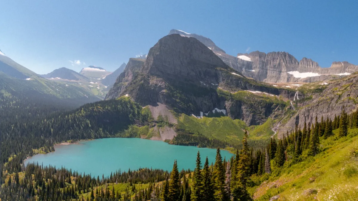 Grinnell Lake and the Grinnell Glacier trail, Glacier National Park, photographed by Omid