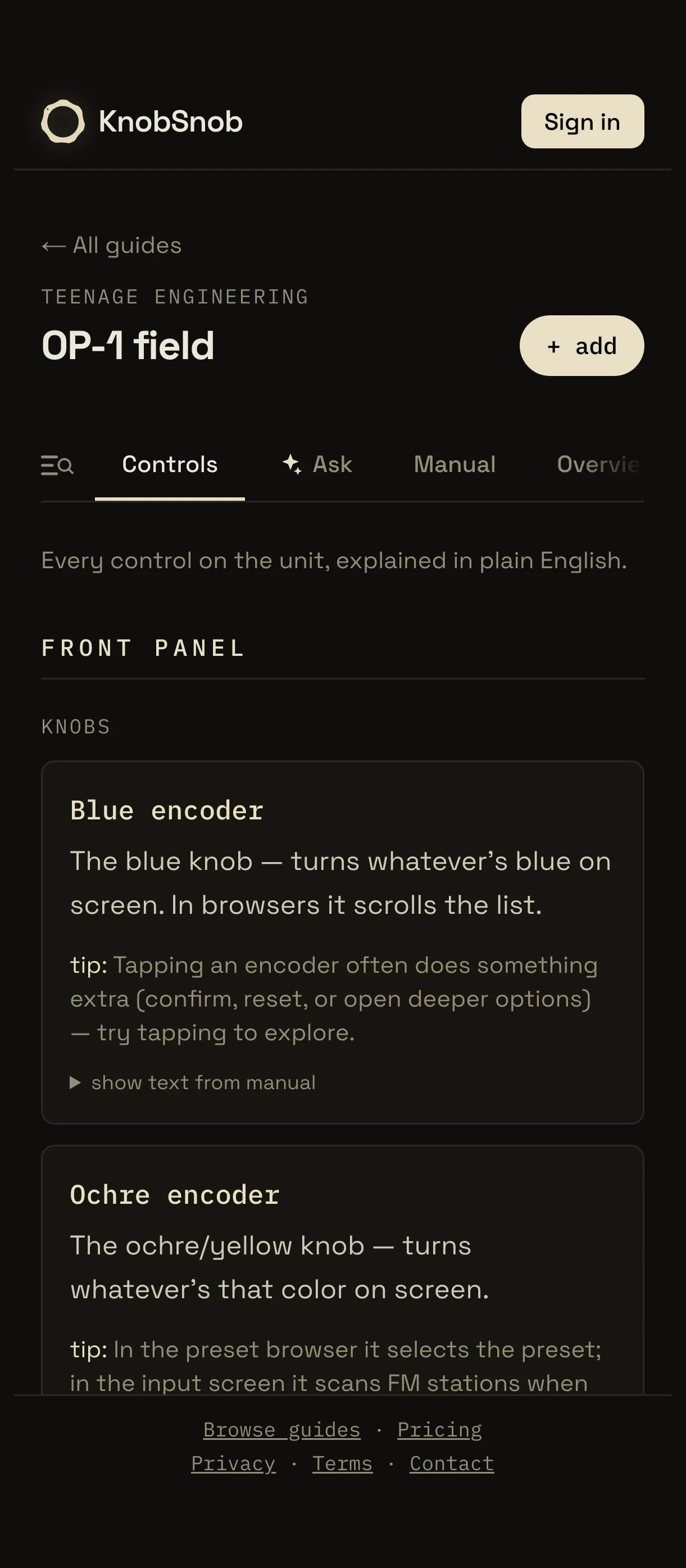 Mobile guide and mobile Ask, side by side