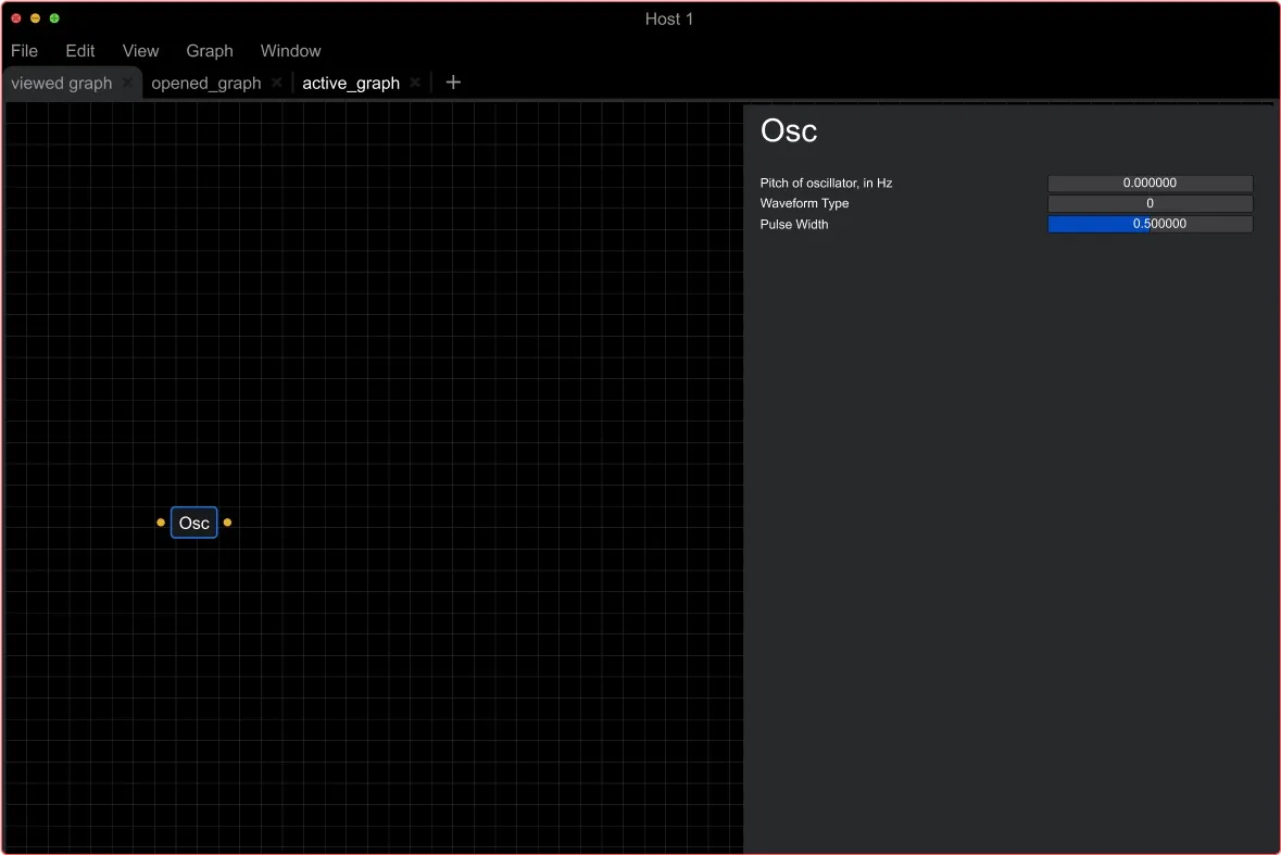 The v1 Graph Editor: a bare node canvas built by engineers
